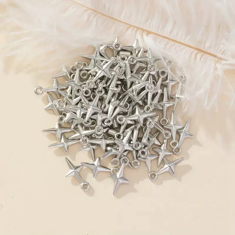 Resin Craft Projects - 100pcs 16x8mm Charms Shining Stars Charms