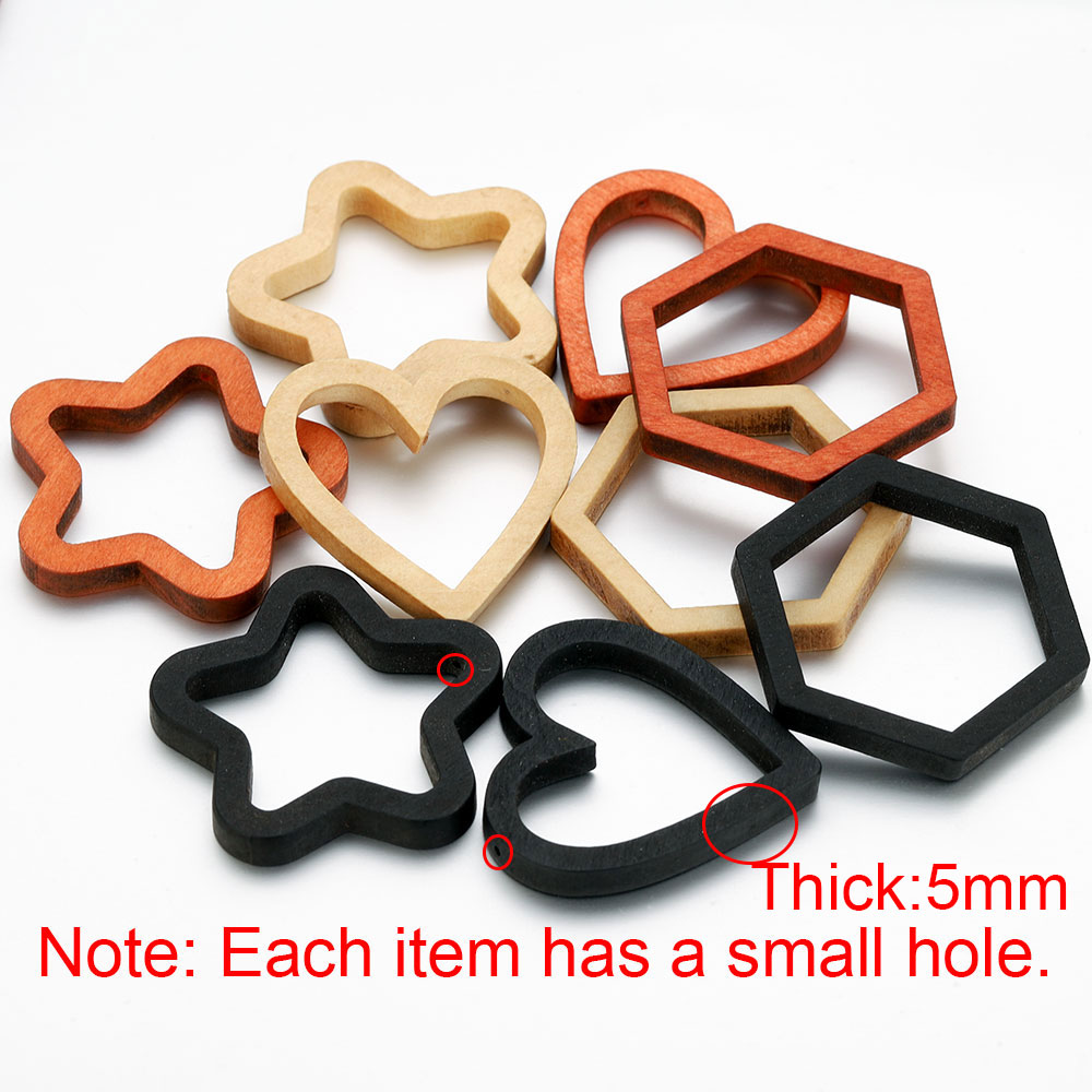 10pcs Wood Heart Square Silico - Resin Crafts avaliação e preço