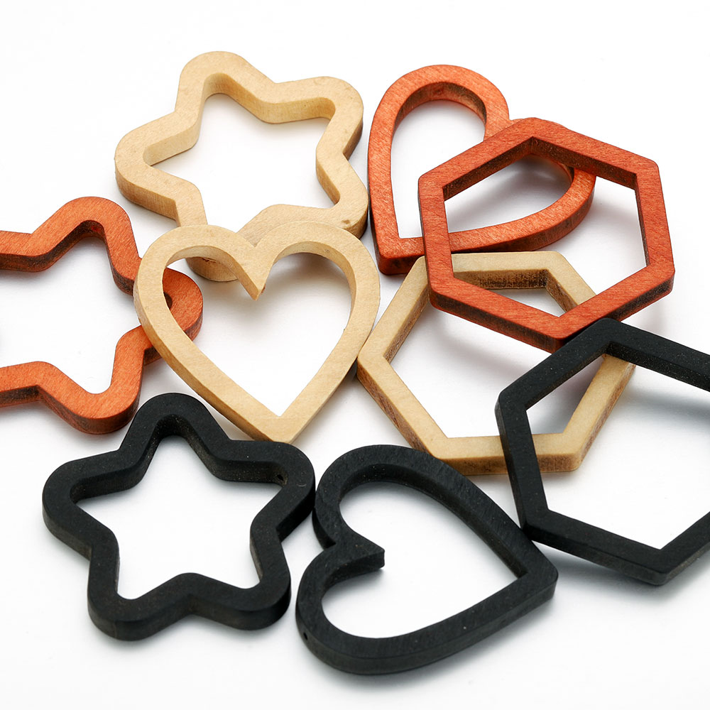 10pcs Wood Heart Square Silico - Resin Crafts avaliação e preço