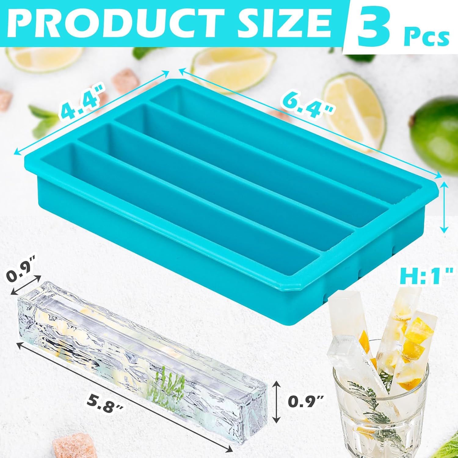Long Ice Cube Sticks Mold for  - Silicone Mold Tray avaliação e preço