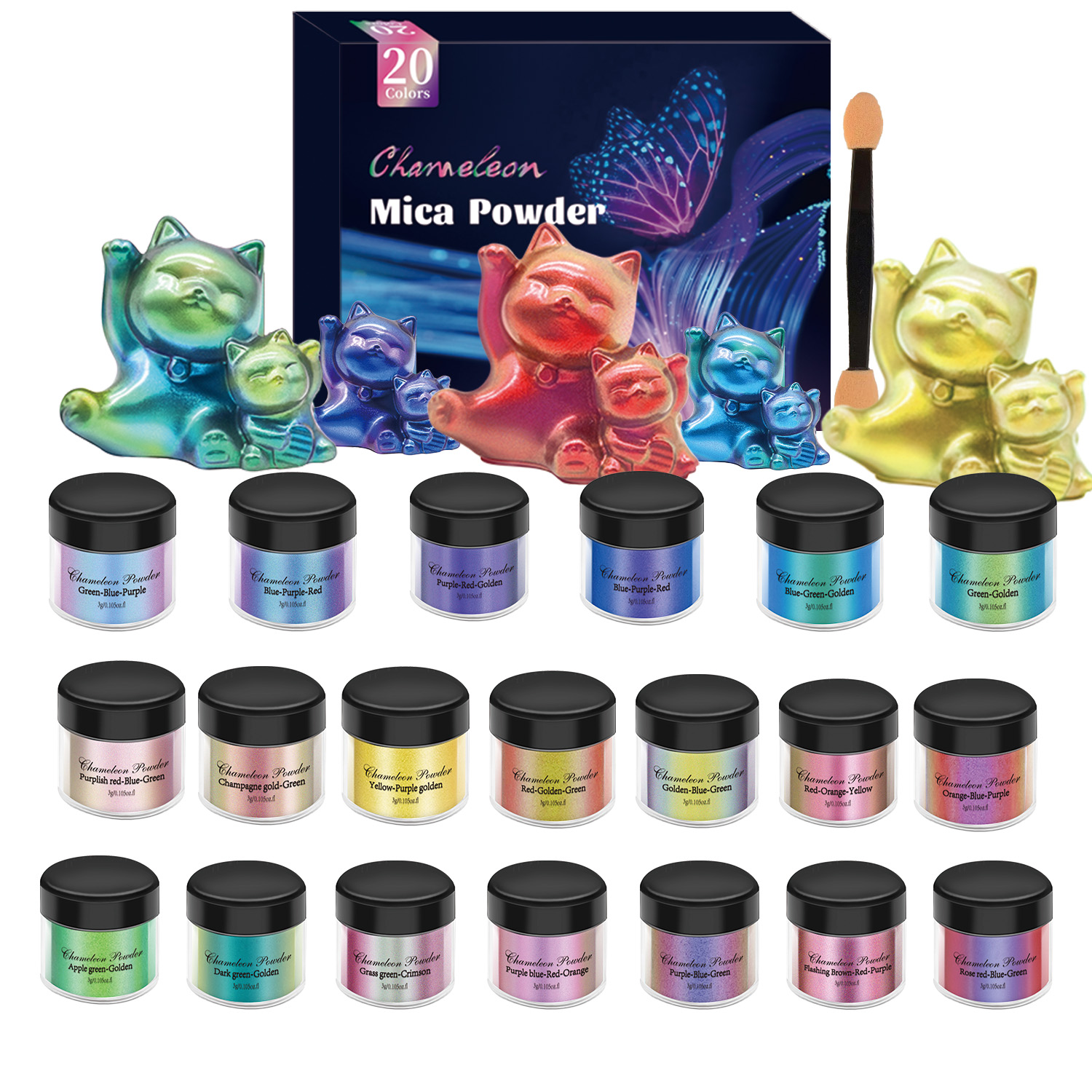 10/20pcs Mirror Chameleons Pig - Resin Pigment Set avaliação e preço