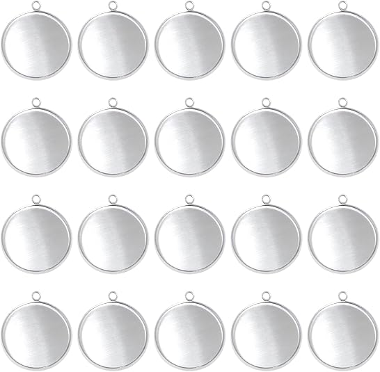 20 Pieces Stainless Steel Roun - Resin Crafts avaliação e preço