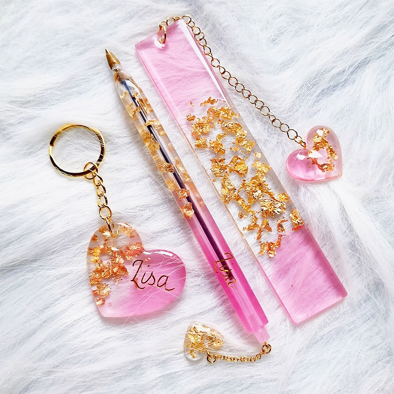 Transparent Pen and Bookmark S - Gold Foil Flakes avaliação e preço