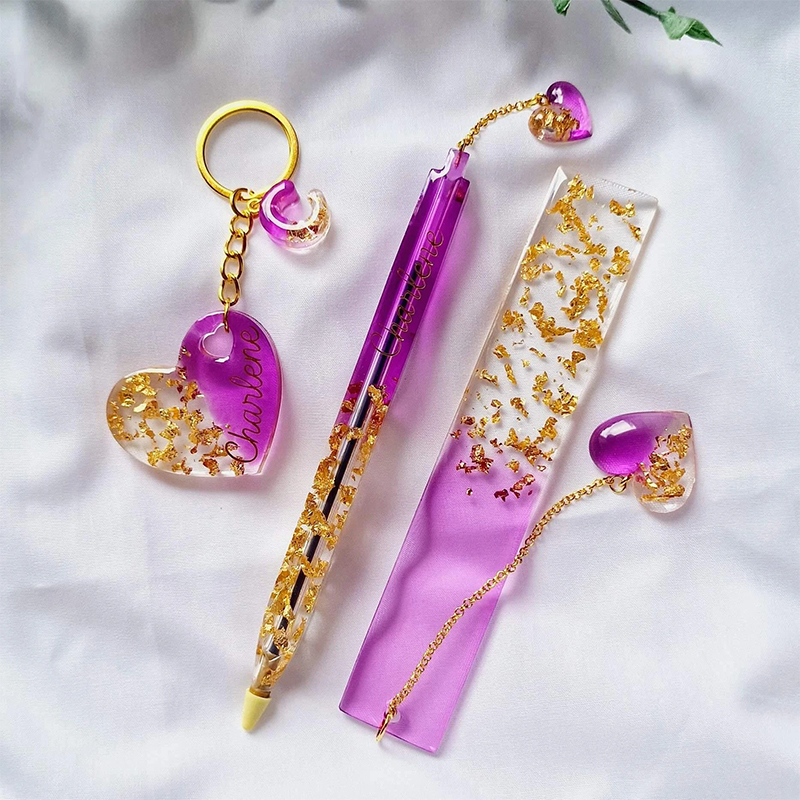 Transparent Pen and Bookmark S - Gold Foil Flakes avaliação e preço