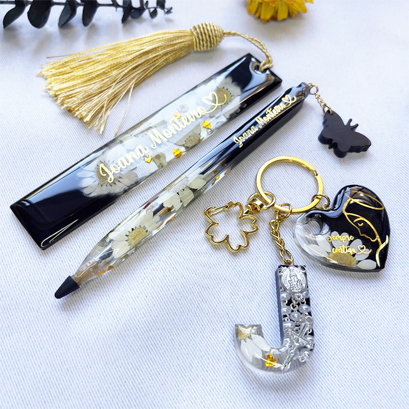 Transparent Pen and Bookmark S - Gold Foil Flakes avaliação e preço