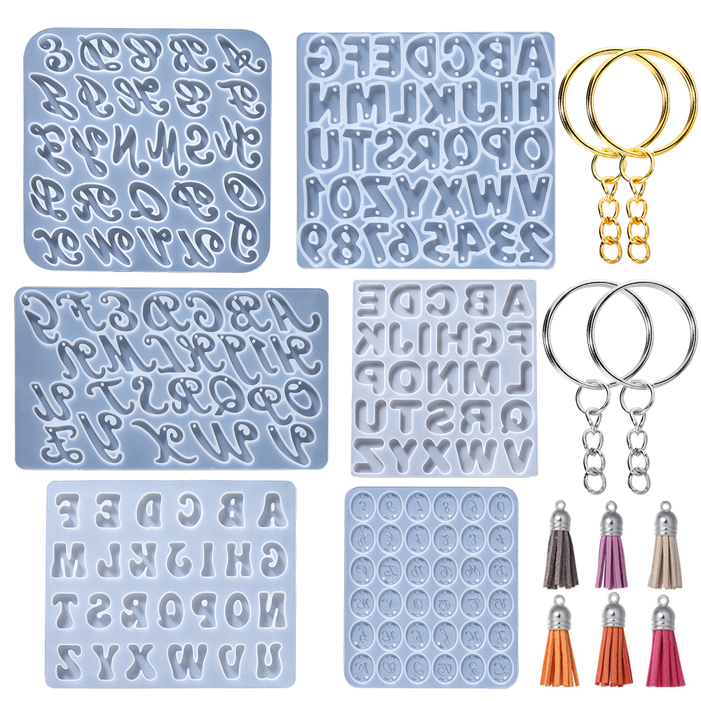 Alphabet Epoxy Resin Silicone  - Gold Foil Flakes avaliação e preço