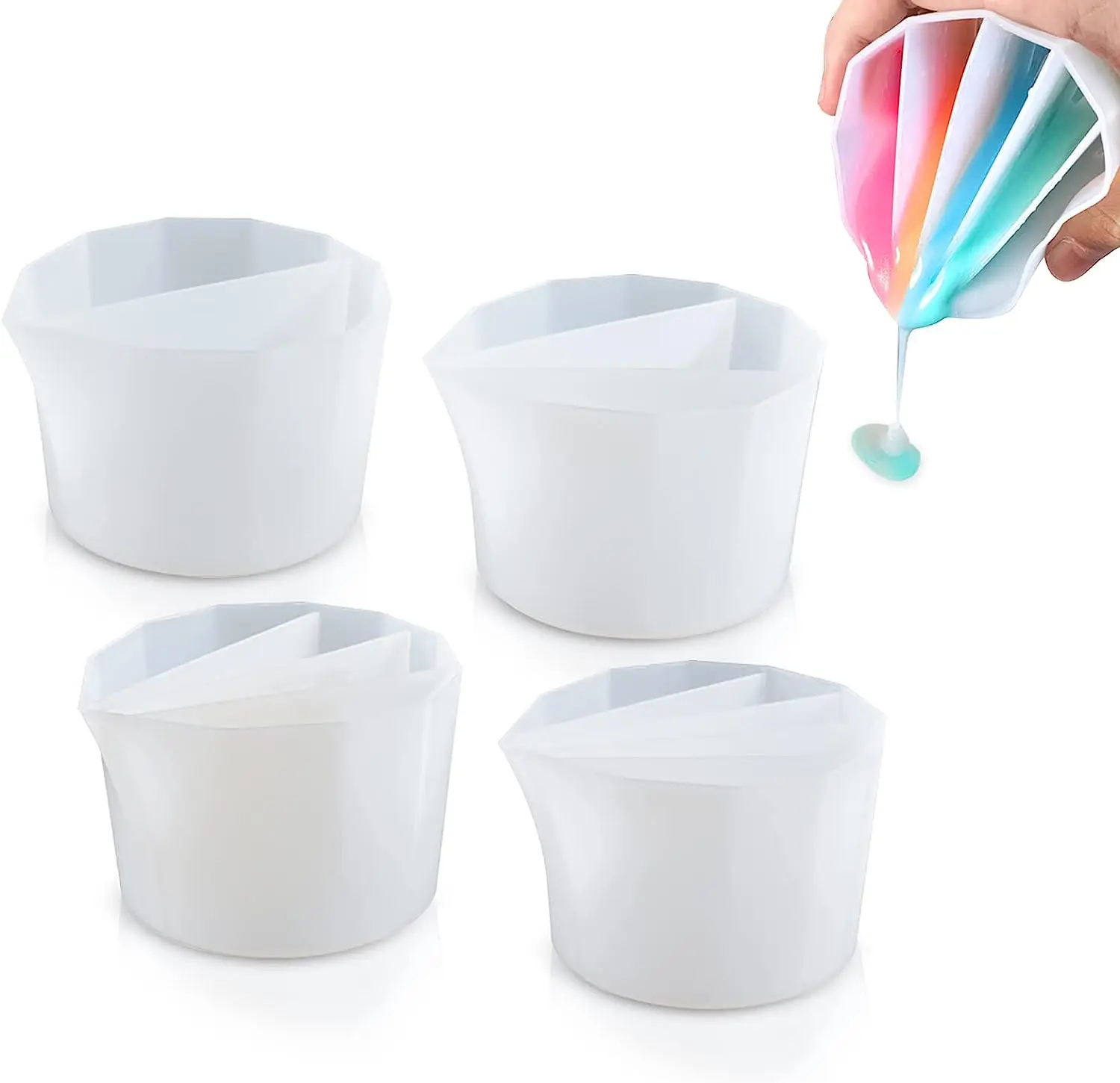 Split Cup For Paint Pouring,Re - Mixing Cup Silicone avaliação e preço