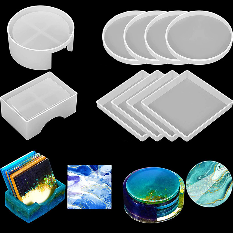 5Pcs/Set DlY Epoxy Resin Cup C - Serving Tray Mold avaliação e preço