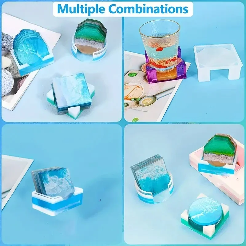 5Pcs/Set DlY Epoxy Resin Cup C - Serving Tray Mold avaliação e preço