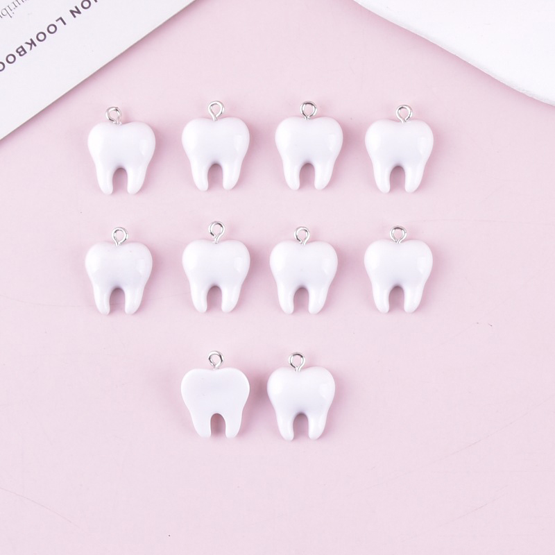10pcs Cute White Teeth Resin P - Resin Craft Projects avaliação e preço