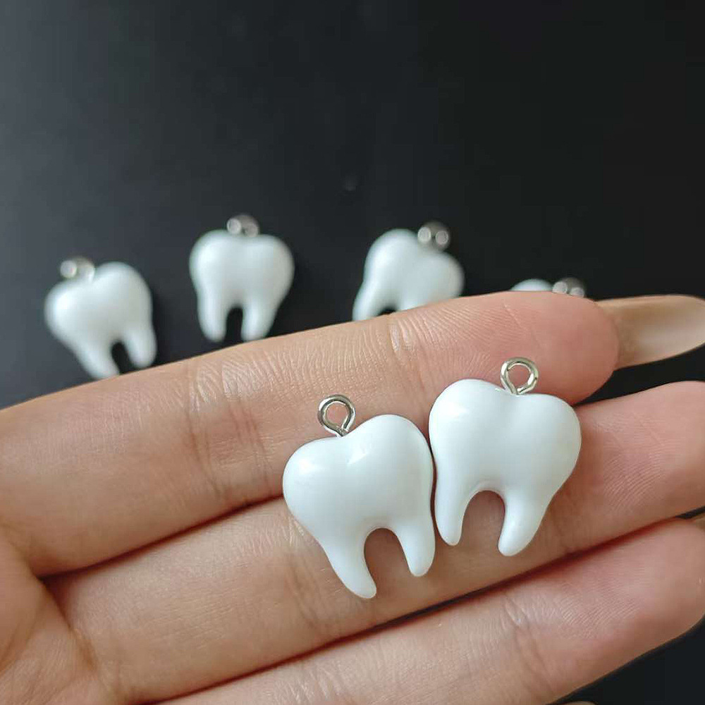 10pcs Cute White Teeth Resin P - Resin Craft Projects avaliação e preço