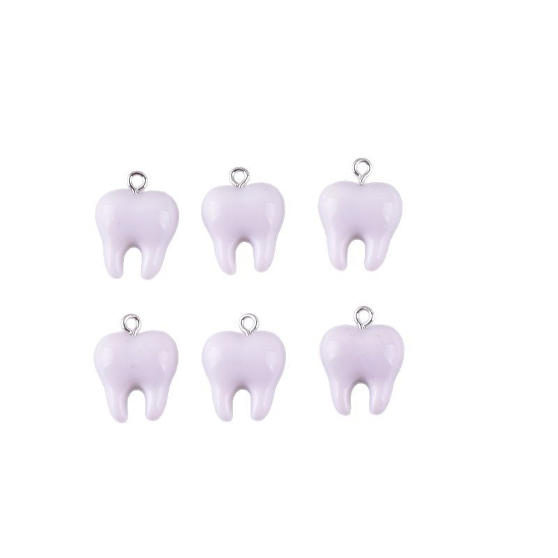 10pcs Cute White Teeth Resin P - Resin Craft Projects avaliação e preço
