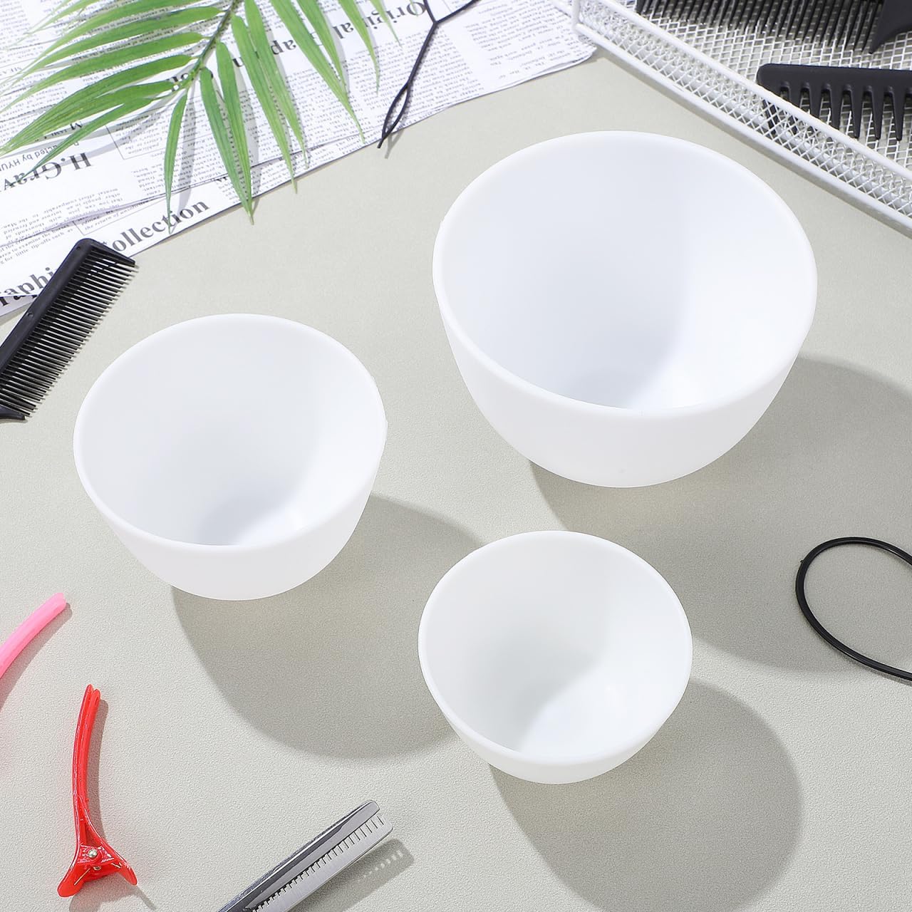 3pcs/set Silicone Bowls White  - Mixing Cup Silicone avaliação e preço