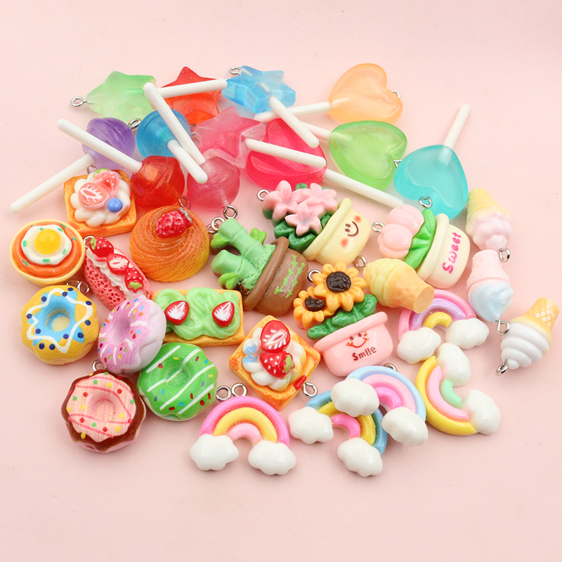 10pcs Mixed Colors Resin Cute  - Resin Craft Projects avaliação e preço