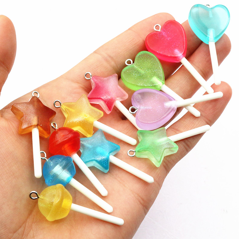 10pcs Mixed Colors Resin Cute  - Resin Craft Projects avaliação e preço