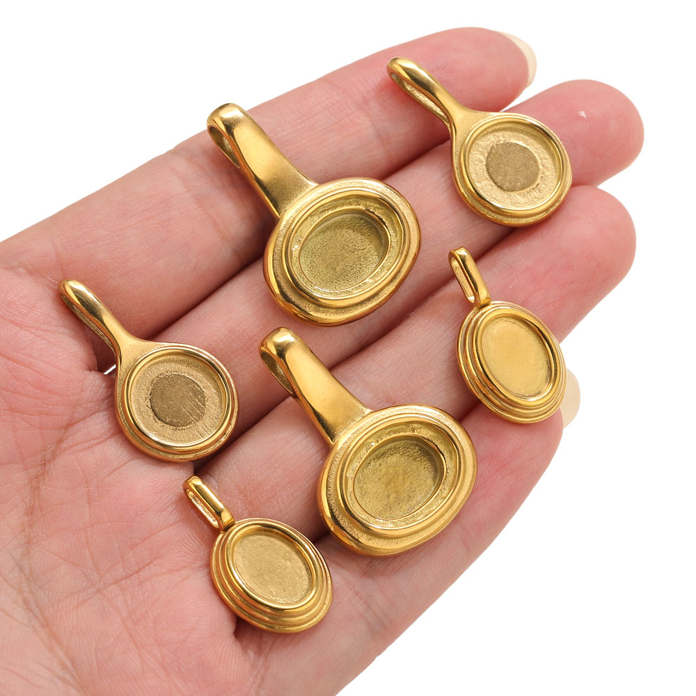 5pcs Stainless Steel Round Ova - Resin Craft Supplies avaliação e preço