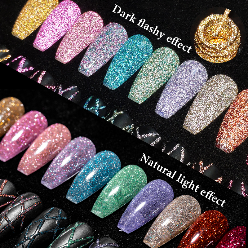 2/4/6pcs Reflective Glitter Li - Resin Glitter Pack avaliação e preço