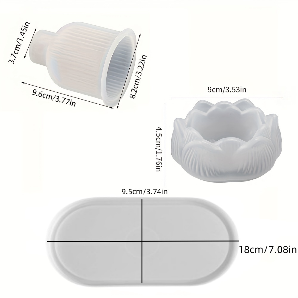 3pcs Silicone Mold Vases, Oval - Serving Tray Mold avaliação e preço