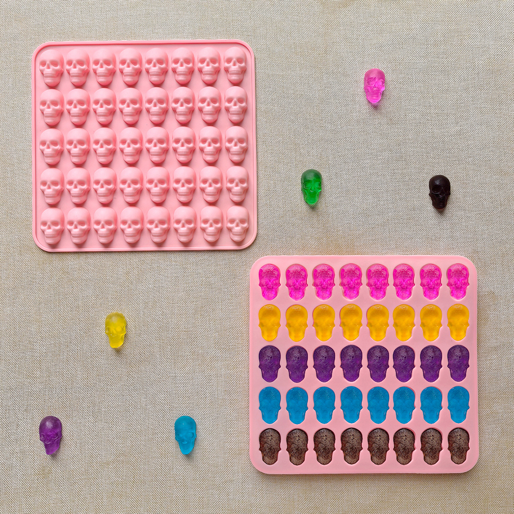 1pc 40 hole skull shaped bakin - Silicone Mold Tray avaliação e preço