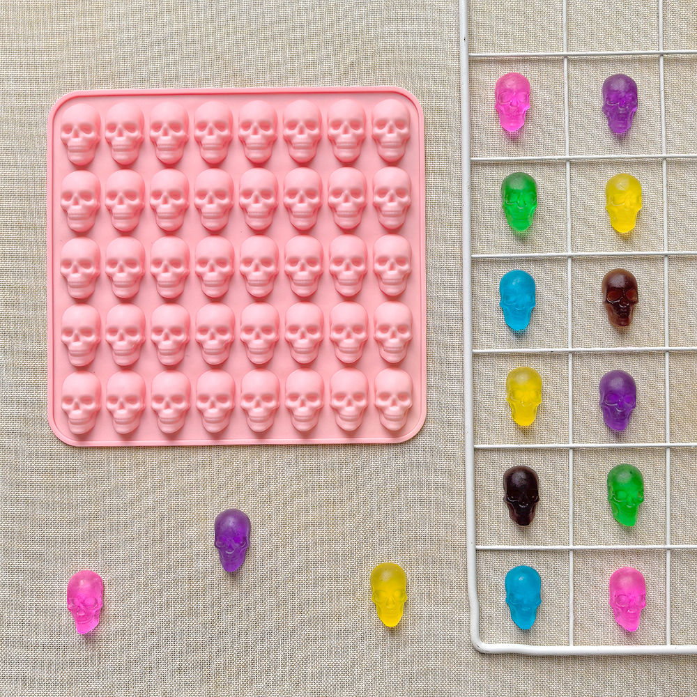 1pc 40 hole skull shaped bakin - Silicone Mold Tray avaliação e preço