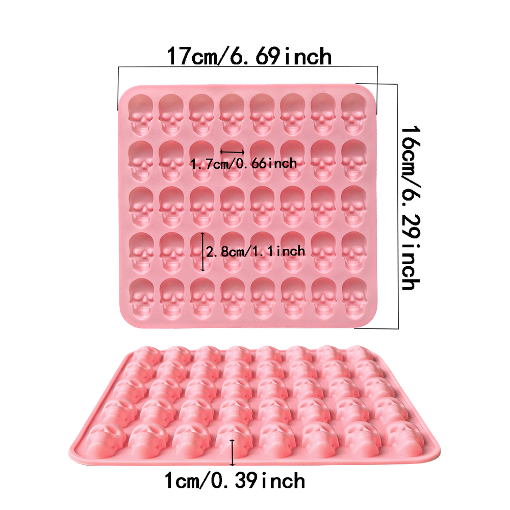 1pc 40 hole skull shaped bakin - Silicone Mold Tray avaliação e preço