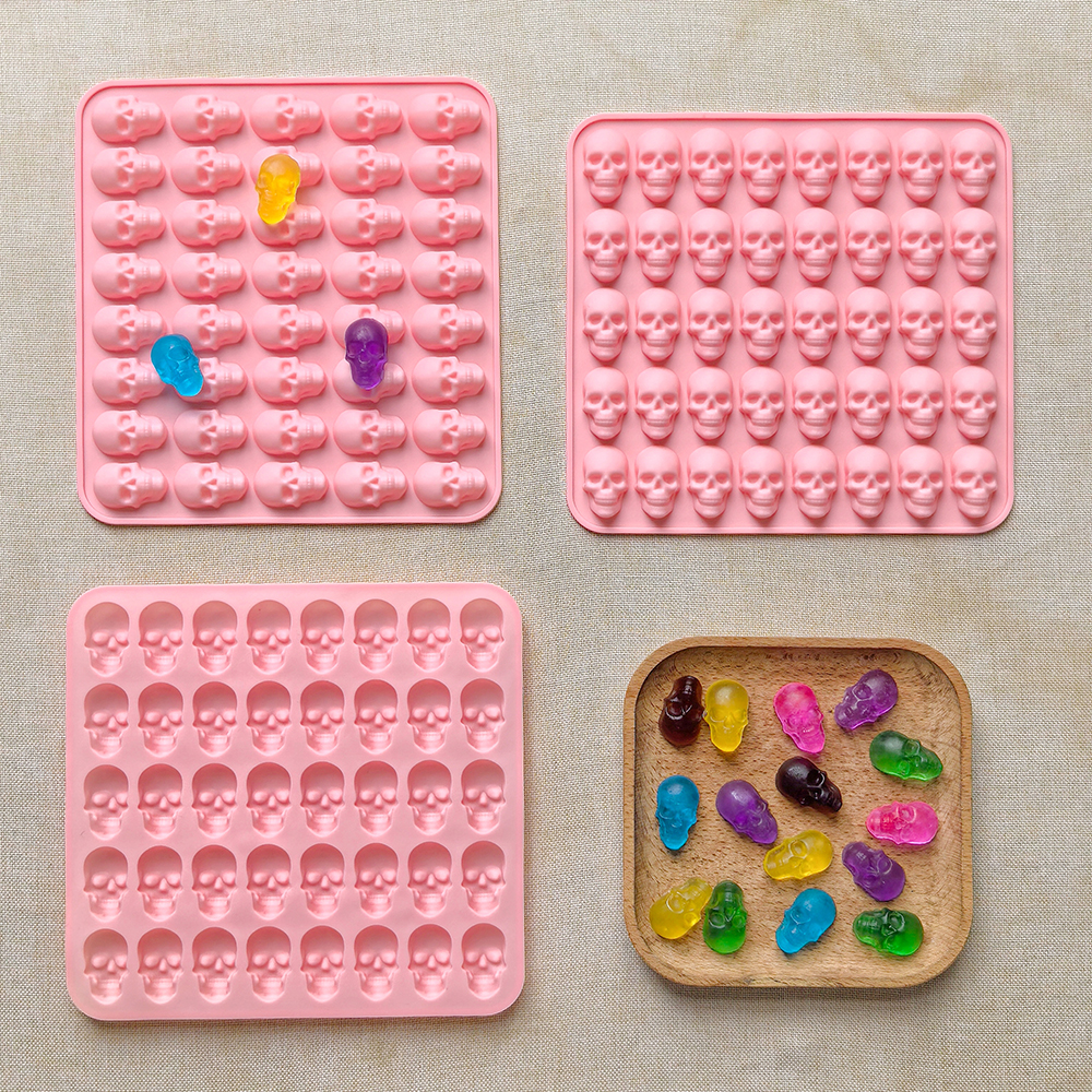 1pc 40 hole skull shaped bakin - Silicone Mold Tray avaliação e preço