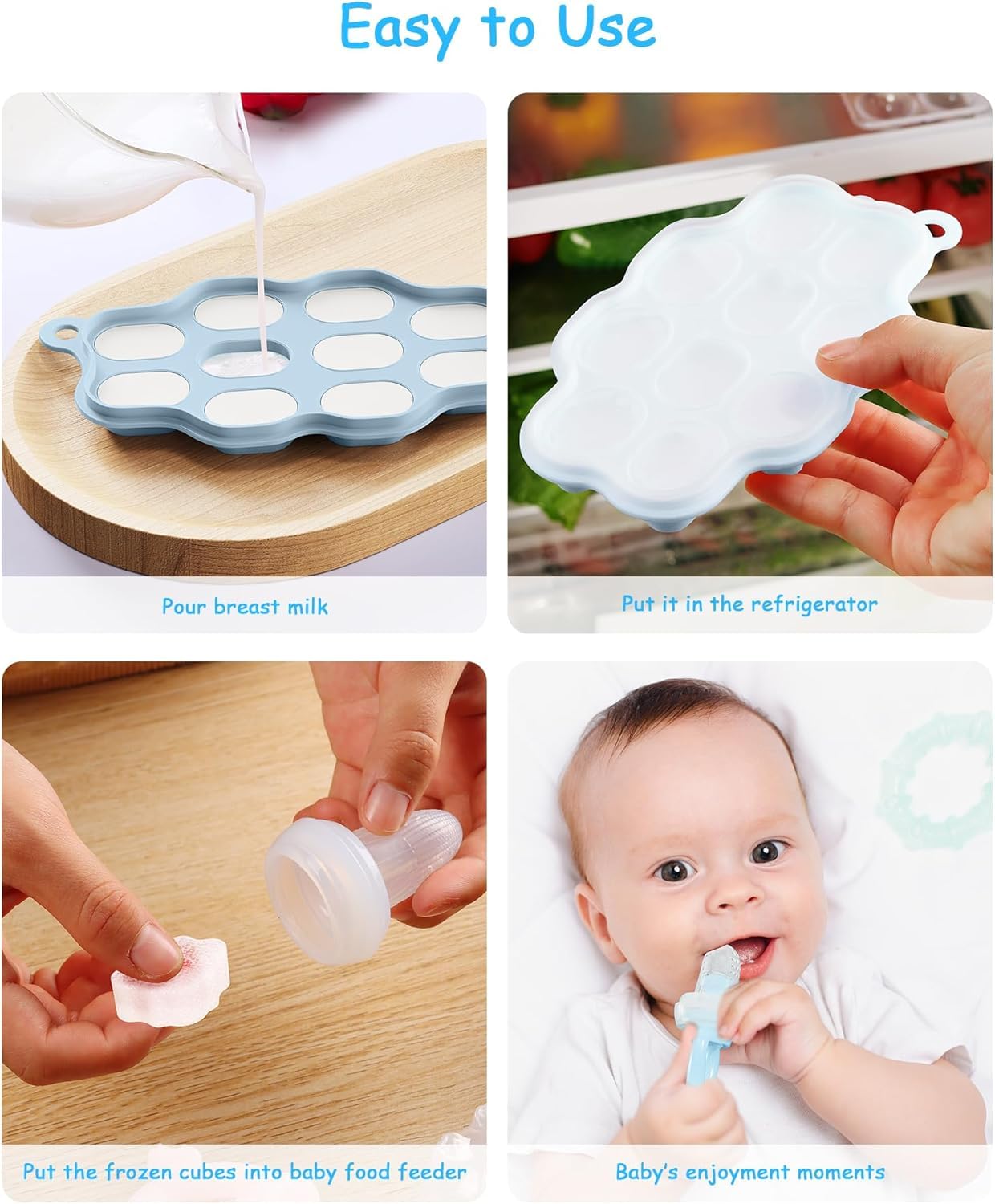 2-Pack Silicone Baby Food Free - Silicone Mold Tray avaliação e preço