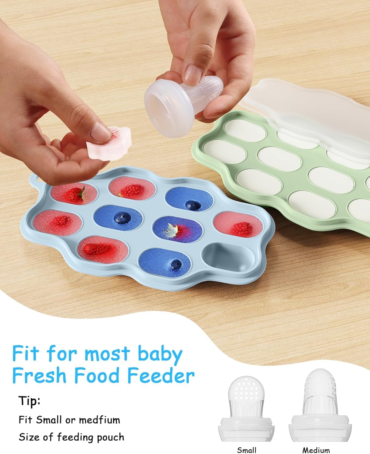 2-Pack Silicone Baby Food Free - Silicone Mold Tray avaliação e preço
