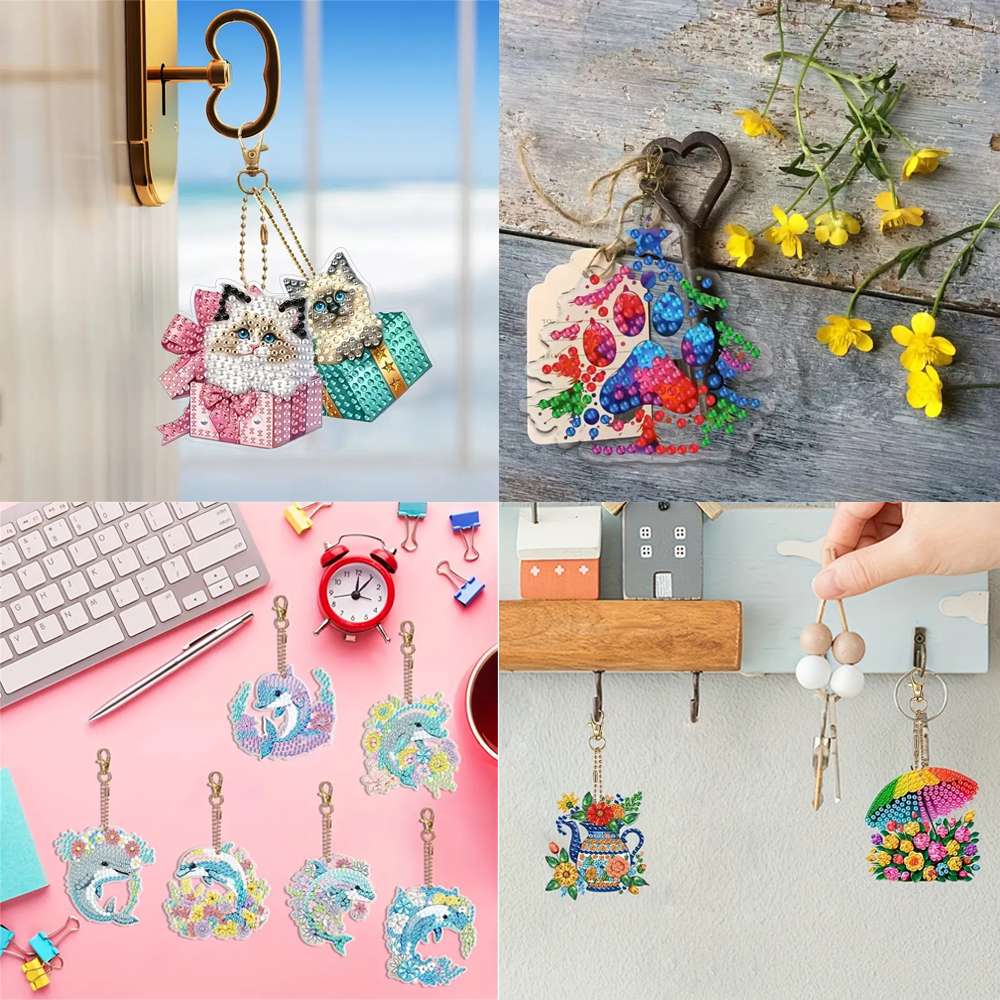 6-piece DIY Diamond Keychain - - Resin Craft Ideas avaliação e preço