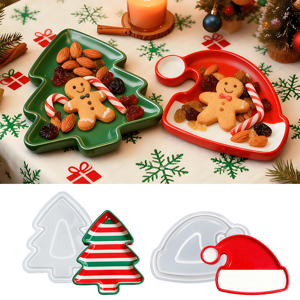 S0246 Christmas Tree Santa Hat - Serving Tray Mold avaliação e preço