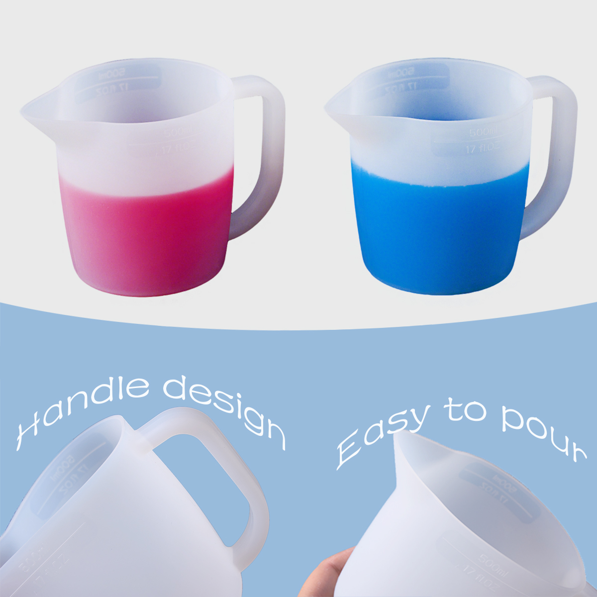500ML Silicone Measuring Cup w - Mixing Cup Silicone avaliação e preço