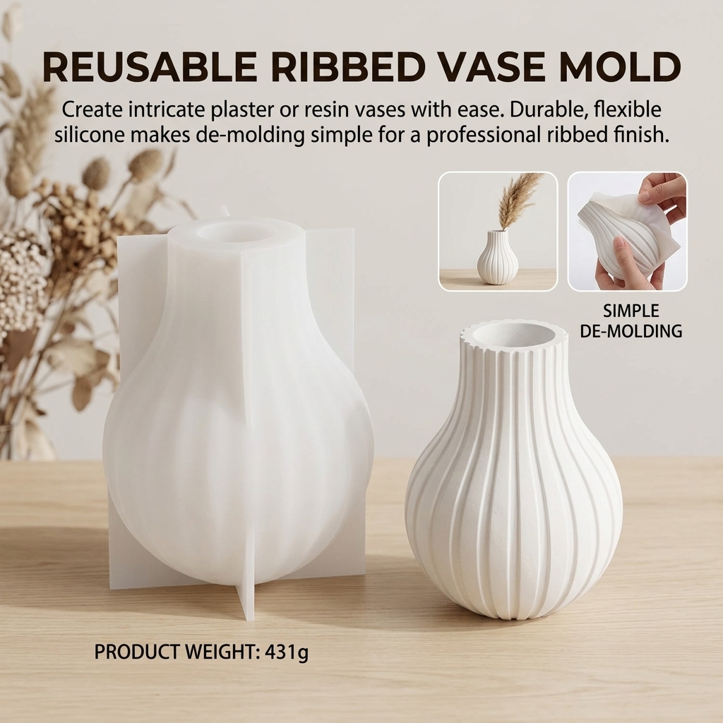 Silicone Vase Mold with Stripe - Resin Craft Ideas avaliação e preço
