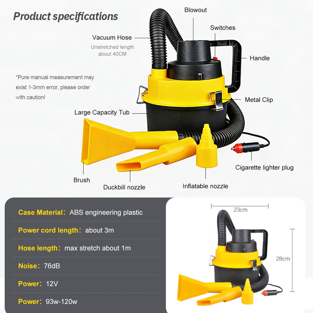 12V Portable Canister Car Vacu - Vacuum Chamber Small avaliação e preço