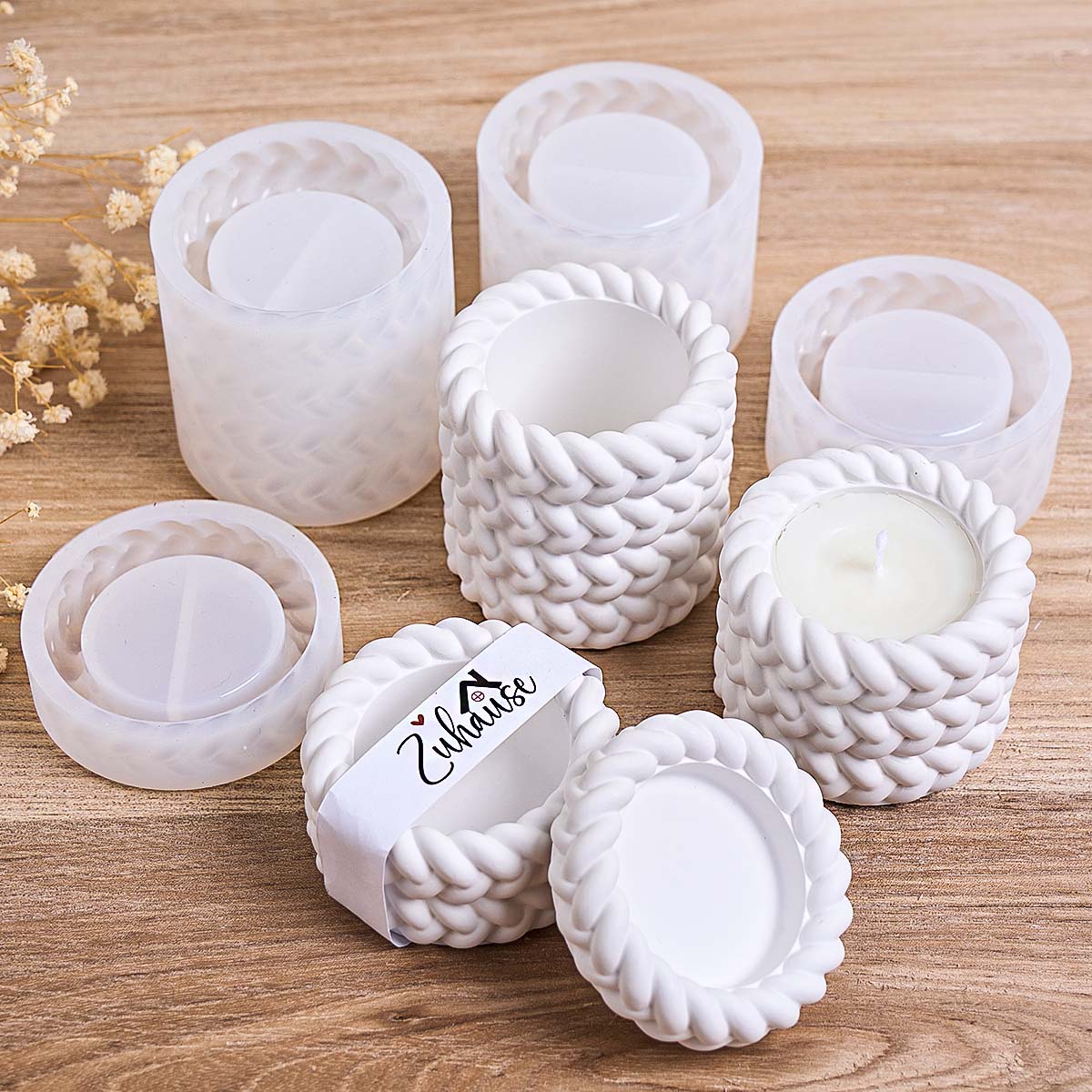 Woven Candle Jar Silicone Mold - Serving Tray Mold avaliação e preço