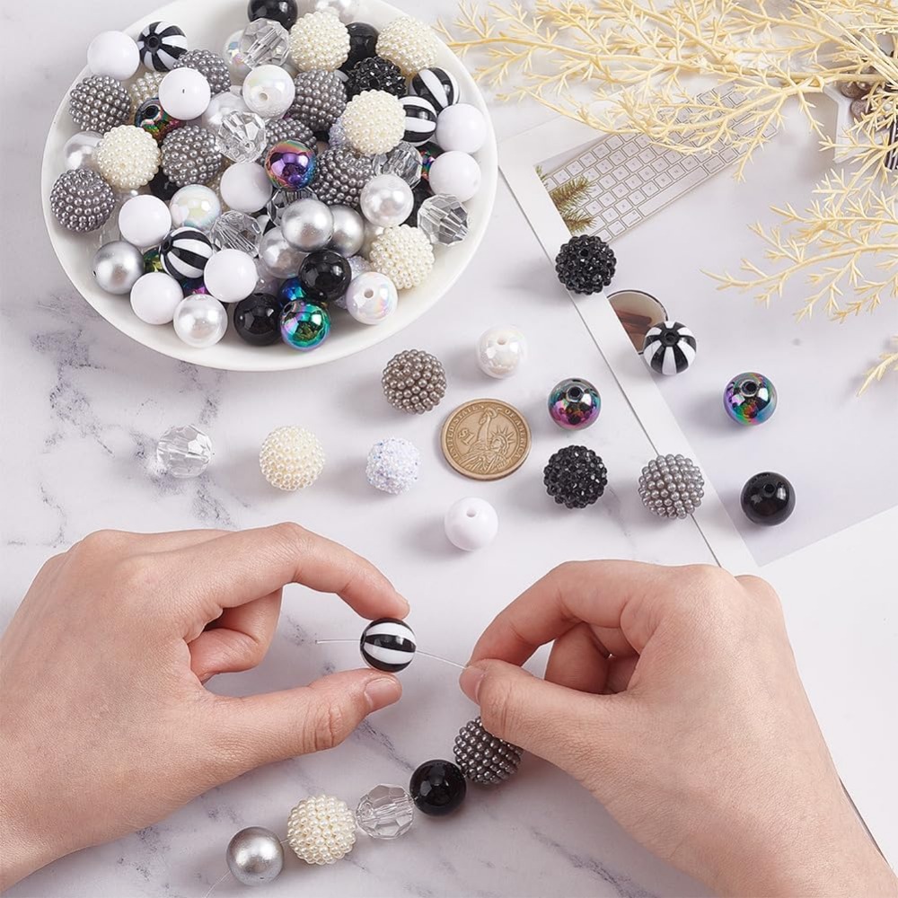106pcs Chunky Beads 12 Styles  - Resin Crafts avaliação e preço