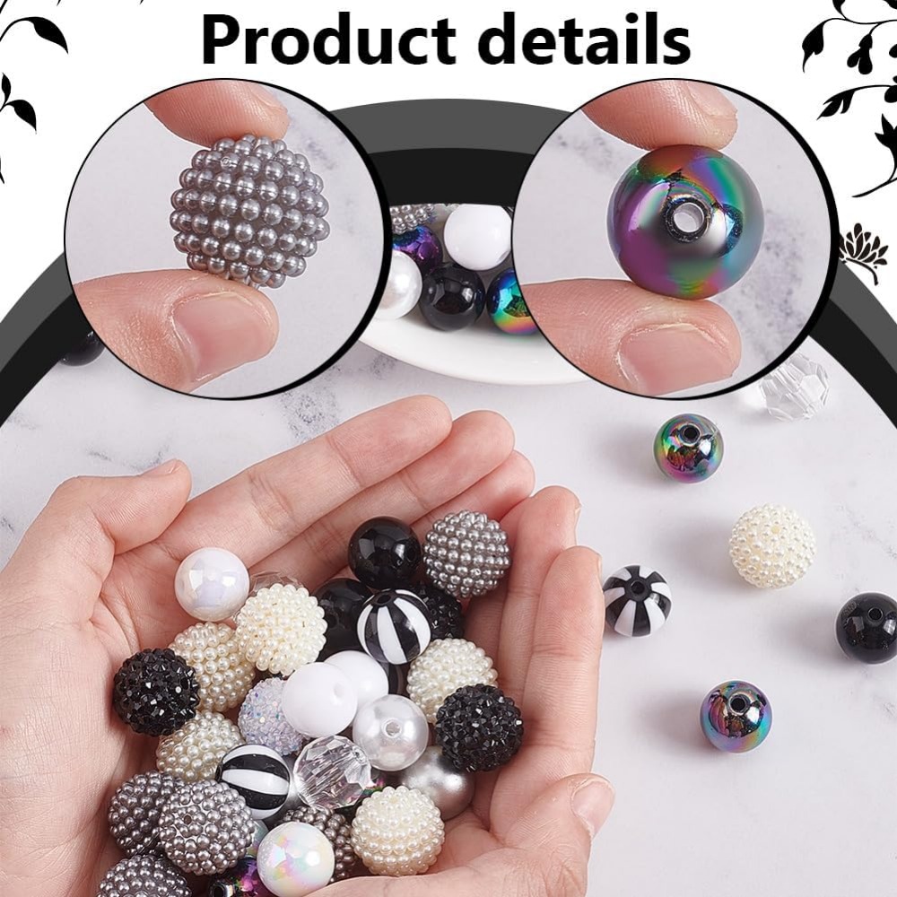 106pcs Chunky Beads 12 Styles  - Resin Crafts avaliação e preço