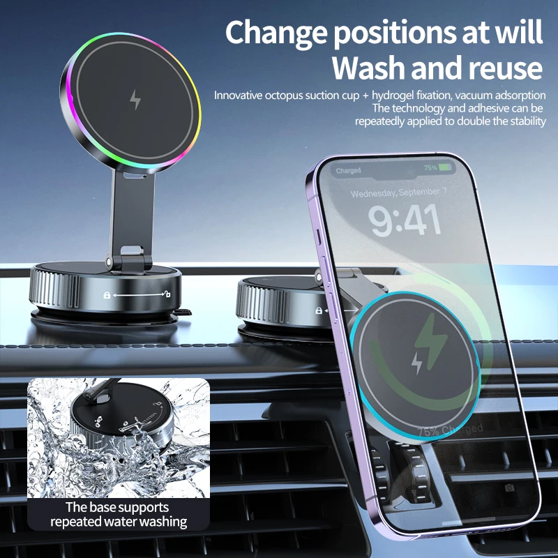 15W Wireless Car Charger Phone - Vacuum Chamber Small avaliação e preço