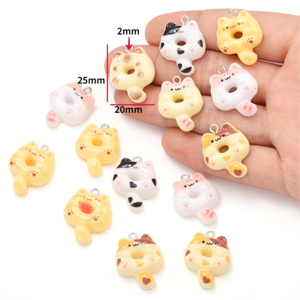 10Pcs Kawaii Cartoon Cat Resin - Resin Crafts avaliação e preço