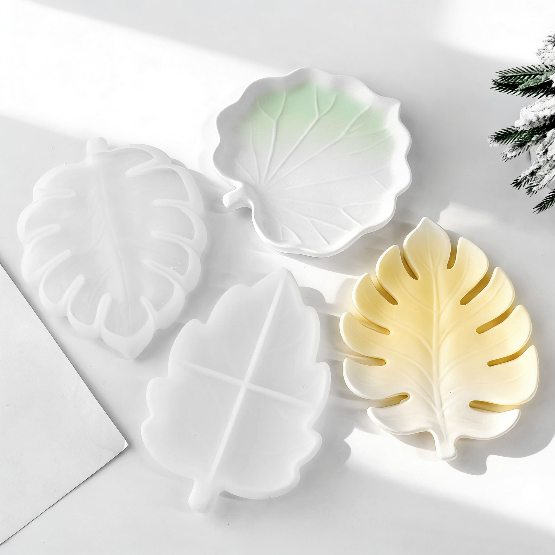 DIY Gypsum Form Leaf Coaster S - Serving Tray Mold avaliação e preço