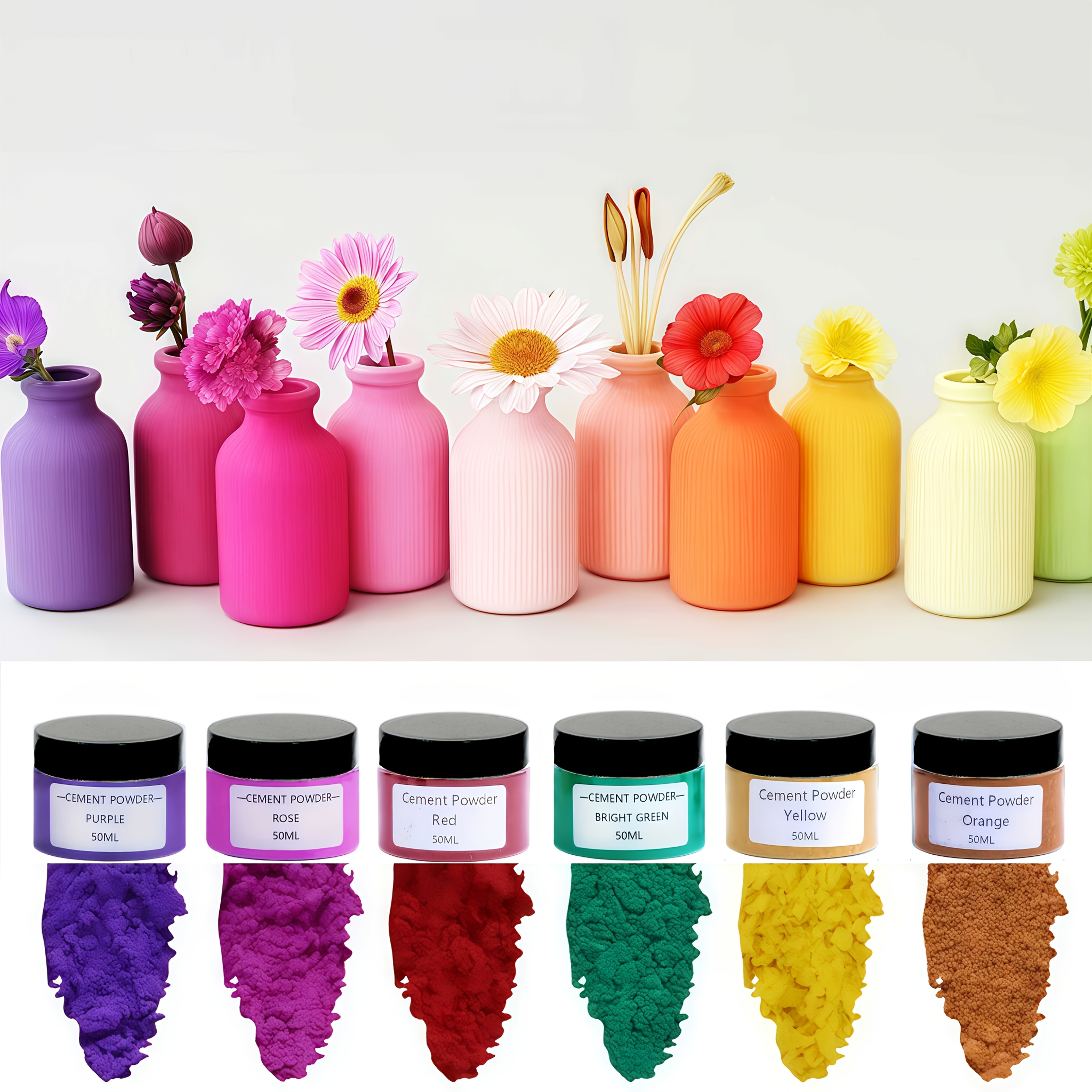 6-Color Gypsum Cement Pigment  - Resin Pigment Set avaliação e preço