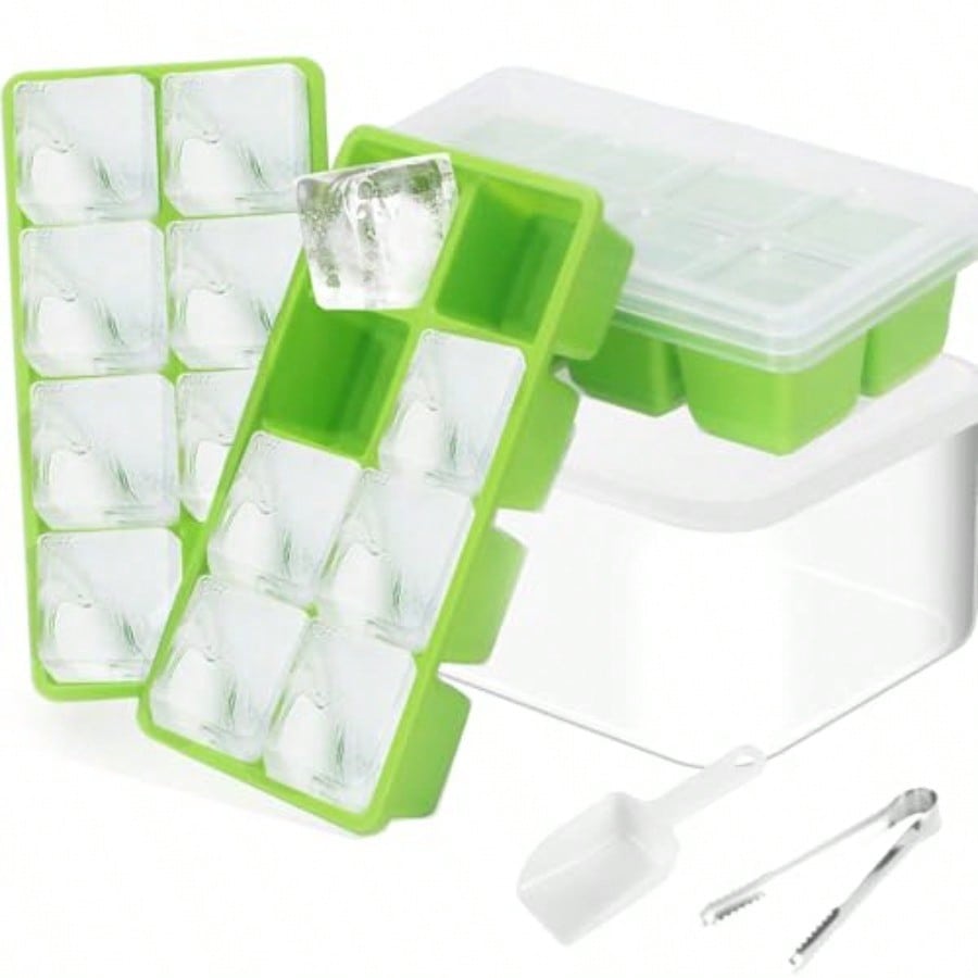 Ice Trays For Freezer With Lid - Silicone Mold Tray avaliação e preço