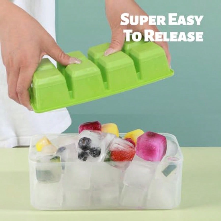 Ice Trays For Freezer With Lid - Silicone Mold Tray avaliação e preço