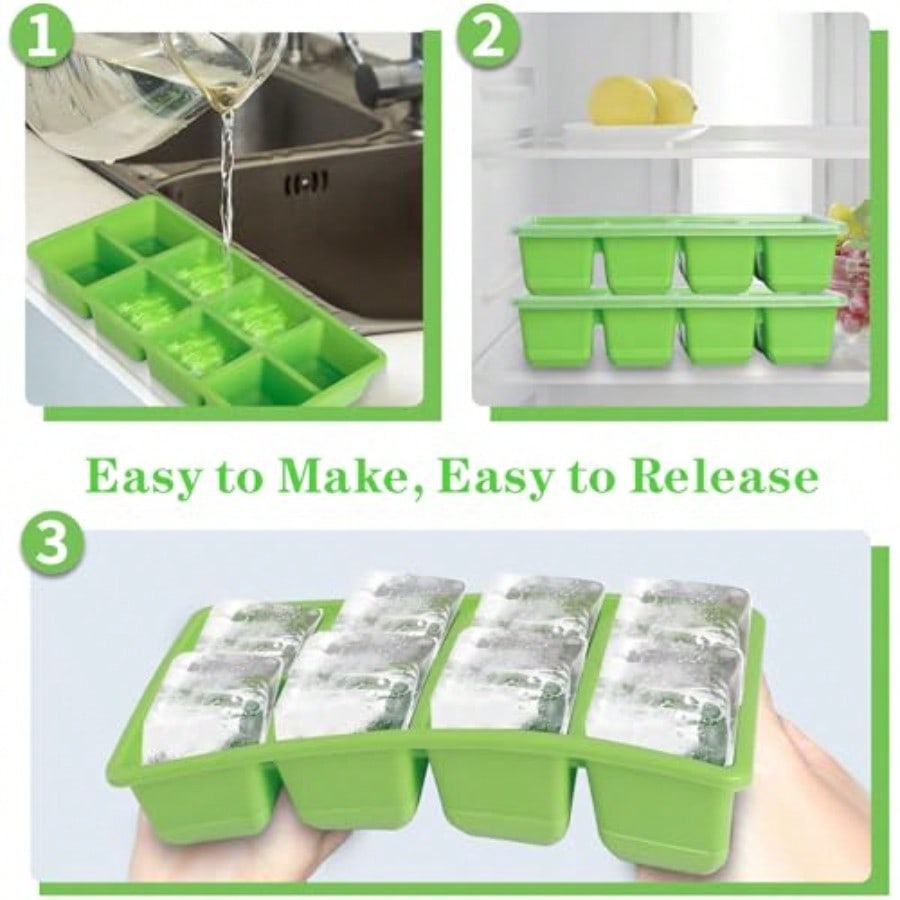 Ice Trays For Freezer With Lid - Silicone Mold Tray avaliação e preço
