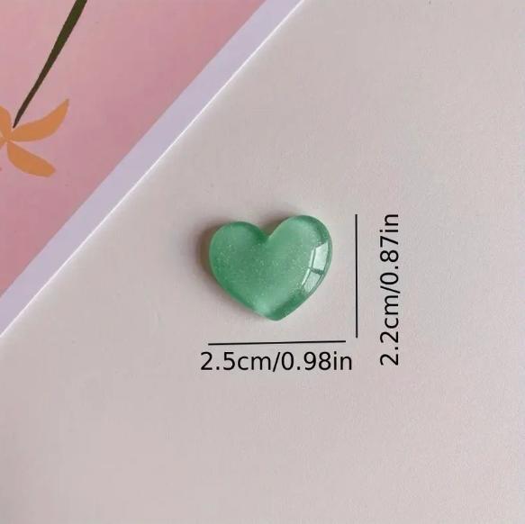 6pcs Colorful Heart Shaped Fri - Resin Glitter Pack avaliação e preço