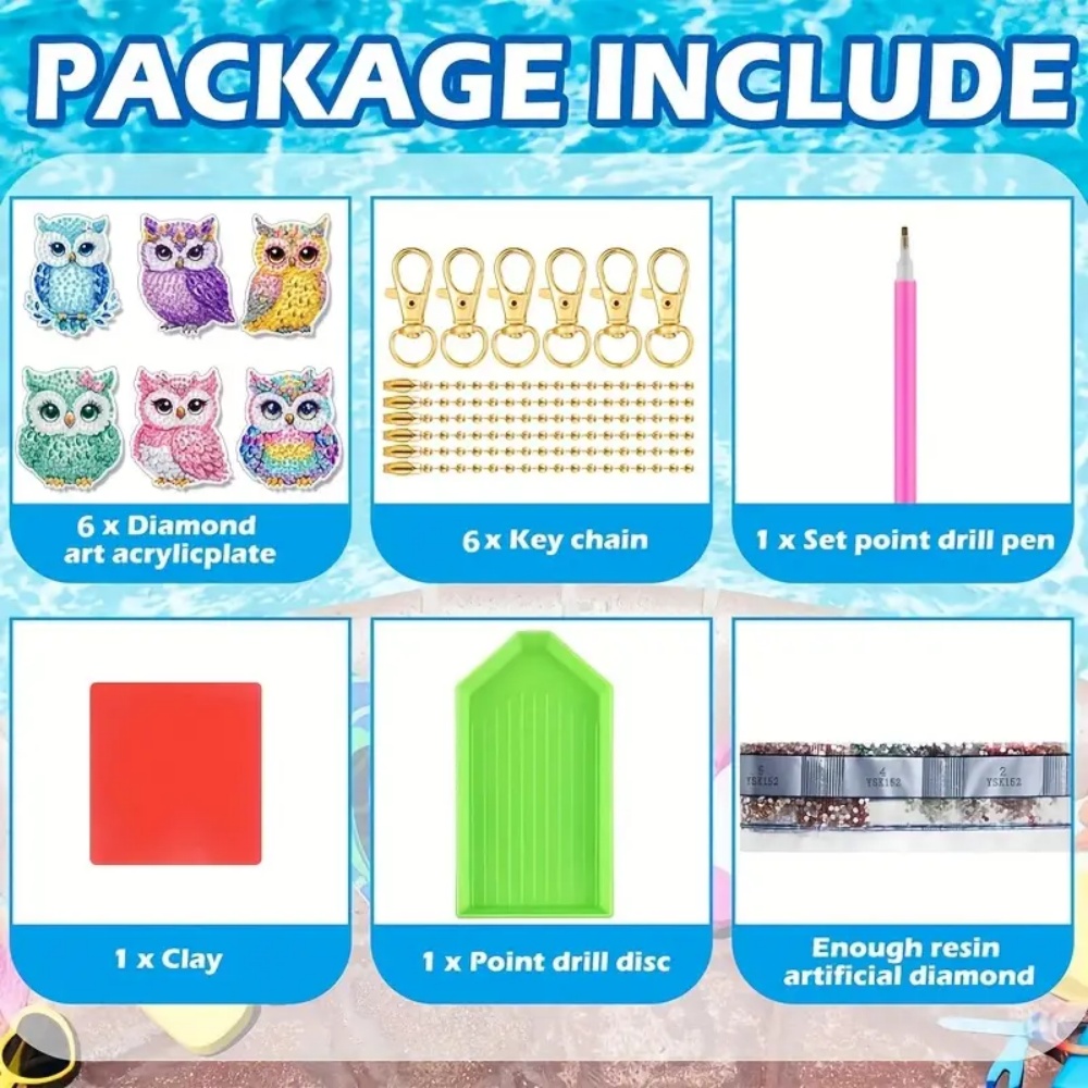 6-piece/set DIY Diamond Keycha - Resin Craft Ideas avaliação e preço