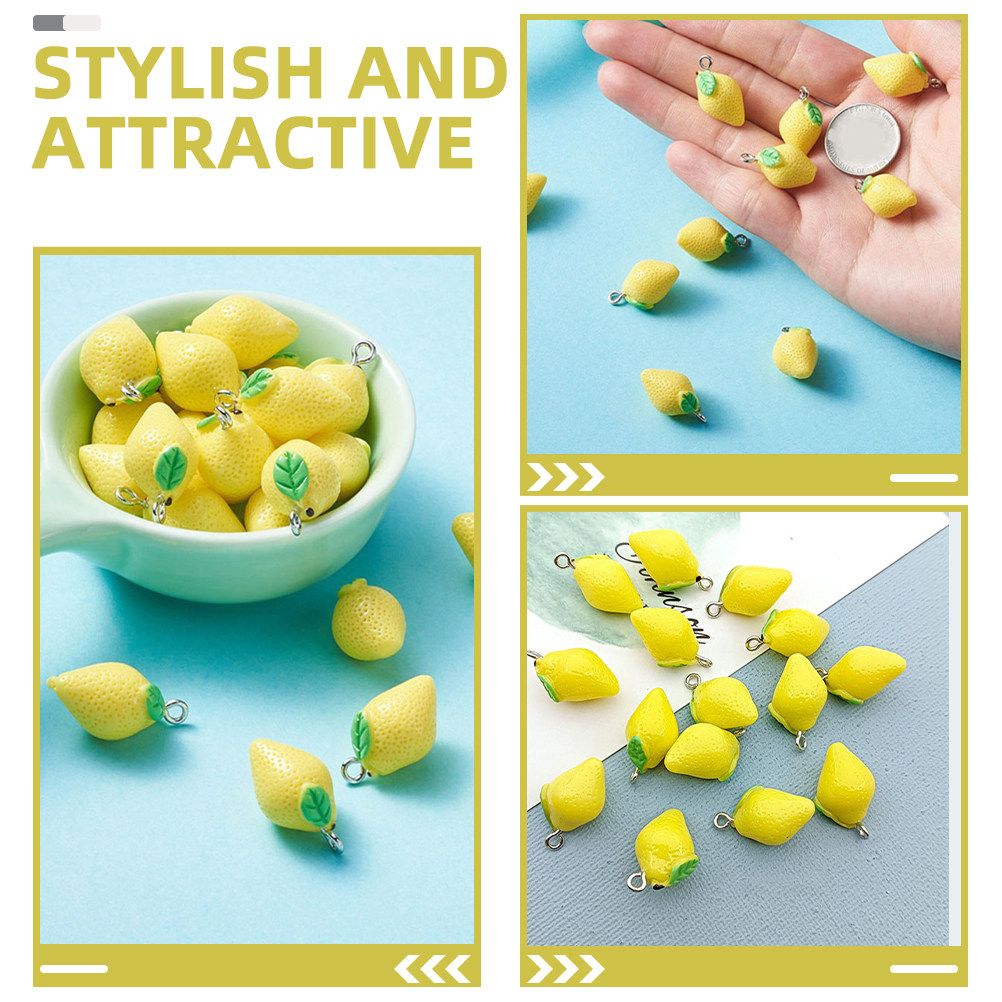 20Pcs Resin Lemon Charms Fruit - Resin Crafts avaliação e preço