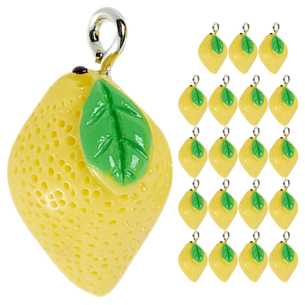 20Pcs Resin Lemon Charms Fruit - Resin Crafts avaliação e preço