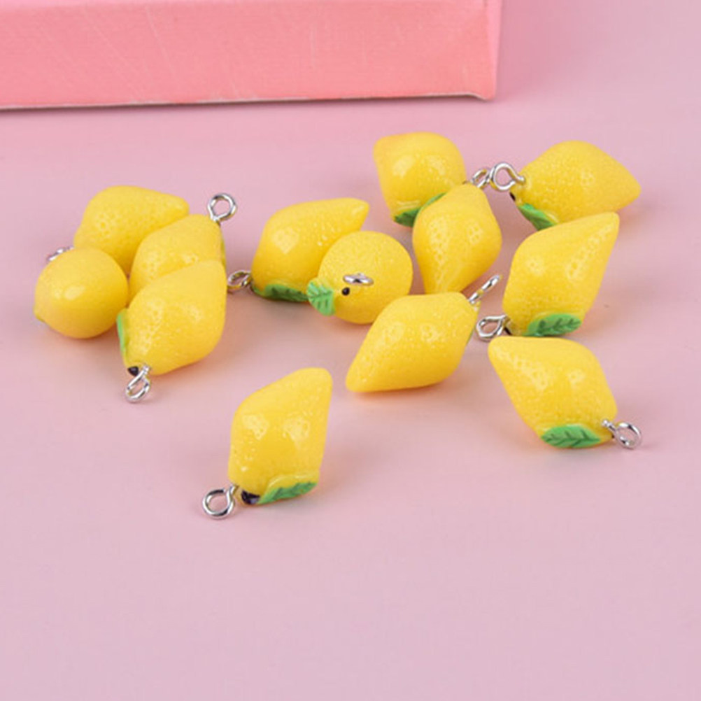 20Pcs Resin Lemon Charms Fruit - Resin Crafts avaliação e preço
