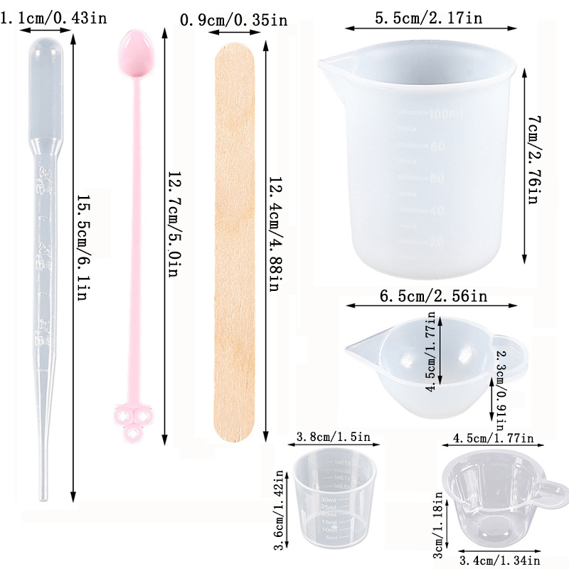 Epoxy Resin Tools Kit Silicone - Mixing Cup Silicone avaliação e preço