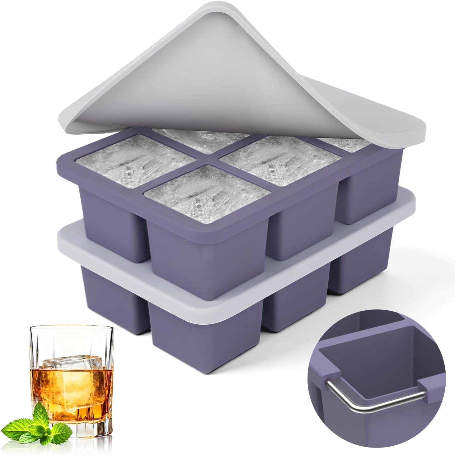 2pack Large Silicone Ice Cube  - Silicone Mold Tray avaliação e preço